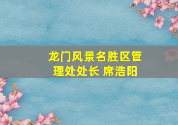 龙门风景名胜区管理处处长 席浩阳